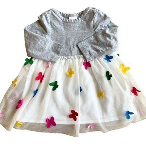 Hanna Andersson Butterfly Dress In Supersoft Tulle, White - Size 18-24 Months